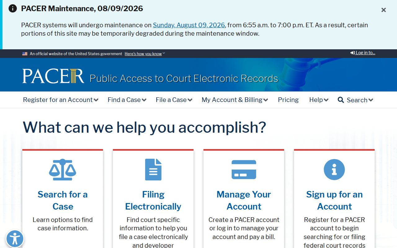 Kenedy County criminal history PACER federal docket access