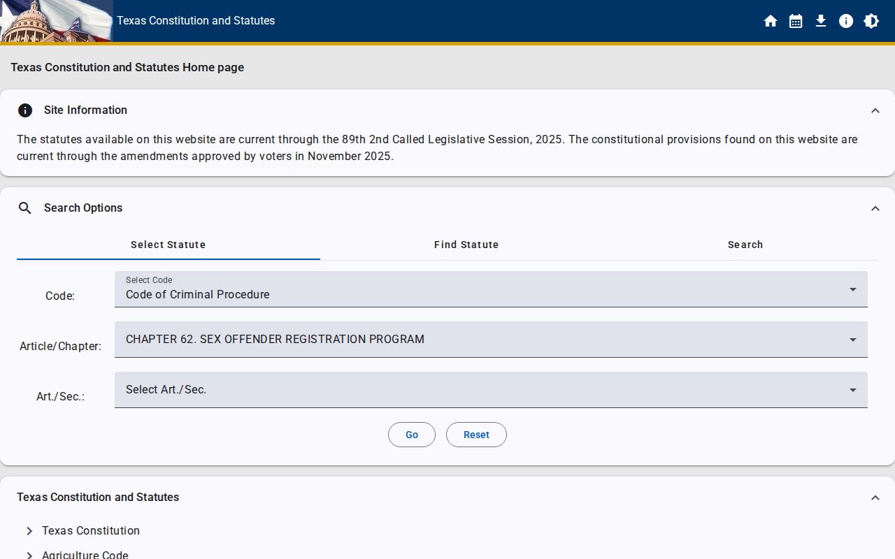 Texas Chapter 62 registration law for Kenedy County sex offender records